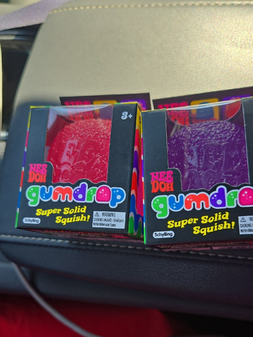 (2) Nee Doh Gumdrop Super Solid Squish - Pink & Purple. NEW!!